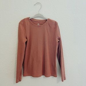 SOLD EUR 122/128 - US 6X/7 H&M Blush Ribbed Long Sleeve Basic Tee